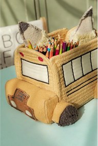 Coș de jucării pentru copii galben ocru din material textil 22x19x15 cm School Bus – Lorena Canals