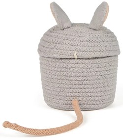 Coș de jucării pentru copii gri din material textil ø 15x15 cm Mini Renata the Rat – Lorena Canals