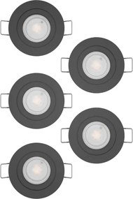 Eglo 902266 - Set 5x spoturi LED încastrate BARRANCO LED/4,8W/230V negru