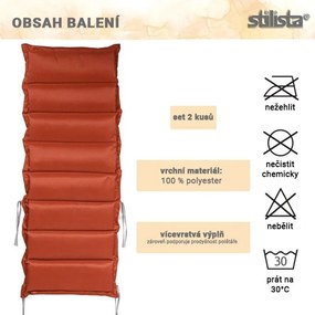 STILISTA Set de 2 perne pentru scaune, teracotă / gri