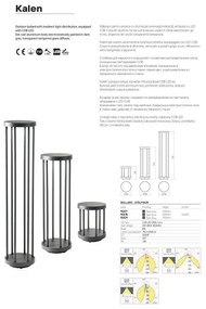 Redo 90579 - Lampă LED de exterior KALEN LED/8W/230V 3000K 75 cm IP65 antracit