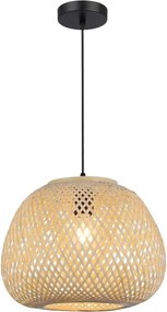 Pendul PETRA pe cablu, 1xE27/15W/230V, Ø 35 cm, bambus