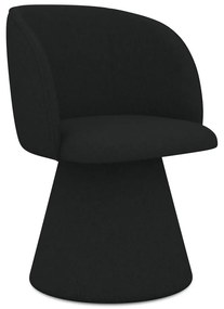 Scaun de sufragerie negru tapițat Maia – Makamii