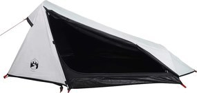 vidaXL Cort camping tunel 1 persoană, alb, țesătură opacă, impermeabil