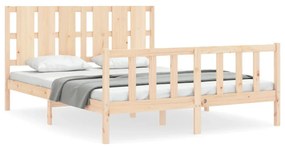 3192241 vidaXL Cadru de pat cu tăblie, 160x200 cm, lemn masiv
