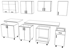 Set haaus V15, Lemn Natural/Alb, Blat Thermo 28 mm, L 240 cm