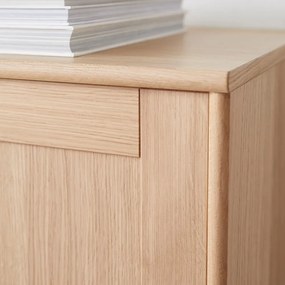 Set vitrină de perete cu iluminare și comodă cu aspect de stejar 133x136 cm Mistral - Hammel Furniture