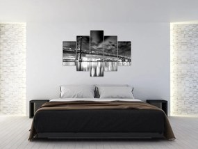 Tablou - Podul Benjamin Franklin, Philadelphia, alb-negru (150x105 cm)