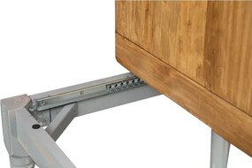 Masa pliabila, L90(180) 90 H80 cm, culoare natur gri antic, Lemn masiv