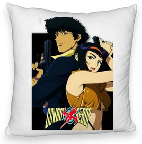 Perna Decorativa Fluffy cu Cowboy Bebop, 40x40 cm, Alba, Husa Detasabila, Burduf