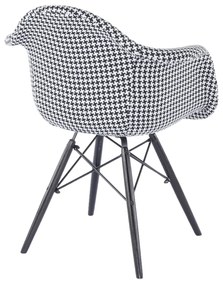 Fotoliu, textil cu model/lemn masiv, AMPER