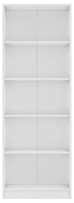 Dulap Biblioraft Mobiref cu 4 Polite pentru Depozitare , 70 x 34,5 x 200 cm, PAL Alb 18 mm