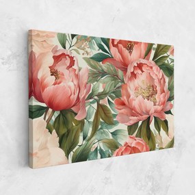 Tablou Canvas, 70x100cm, Dormitor si Living, Flori, Bujori, Light Red Peony