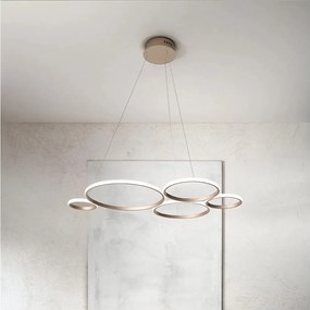 Ondaluce - Lustră LED dimerizabilă suspendată pe cablu POIS LED/60W/230V, auriu