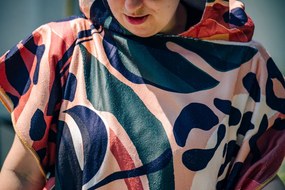 Poncho prosop de plaja SAFARI colorat 80x145 cm