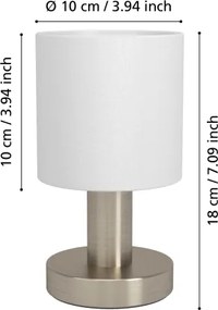 Eglo 31841 - Lampă de masă MONTETTO 1xE14/40W/230V alb/crom mat