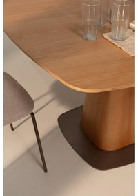 Masă de dining cu aspect de lemn de stejar 120x120 cm Etel – MOME