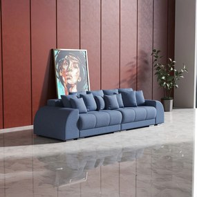 Canapea extensibilă dumonde cu 2 lăzi de depozitare si sezut confortabil din spuma high-density, Verona Enjoy Blue 310x100 cm