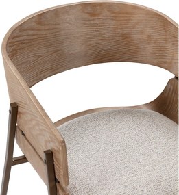 Set de scaune de sufragerie în culoare naturală cu cotiere 2 buc. tapițat Naia – MOME