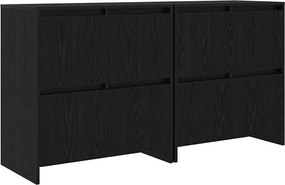 vidaXL Bufeturi 2 pcs Stejar negru 70 x 41 x 75 cm Lemn compozit