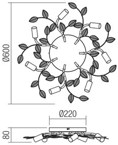 Lustră aplicată TIARA 7xE14/28W/230V Redo 02-981