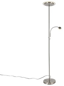 Lampa de podea modernă din oțel incluzând LED cu braț de citit - Chala