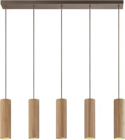 Brilliant - Lustra suspendată pe cablu LAKEWOOD 5xGU10/10W/230V maro