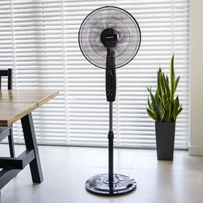 Ventilator cu picior cu telecomandă Klausberg KB-7718, 40 cm, negru - LED, oscilație, temporizator, 3 viteze