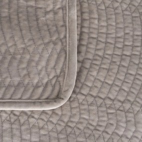 Cuvertură gri matlasată din catifea 180x260 cm – Ixia