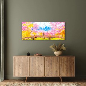 Tablou - Cuplu pictat, acuarelă (120x50 cm)