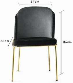 Set de scaune de sufragerie Dore Black, 2 buc.