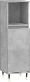 vidaXL Dulap de baie, gri beton, 30x30x100 cm, lemn prelucrat