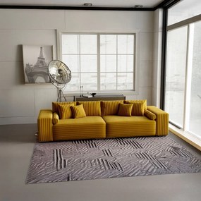 Canapea extensibilă dumonde cu ladă de depozitare si sezut confortabil din spuma high-density, Marbela Ambience Mustar XXL 295x100 cm