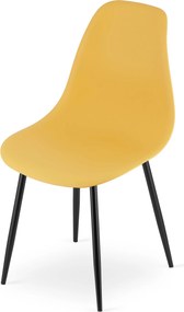 OFERTA Scaun mustar OSAKA cu picioare negre calitate II