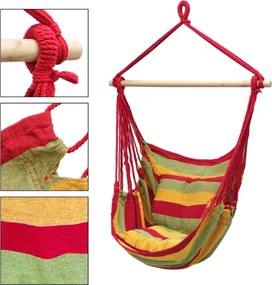 Scaun suspendat colorat KAMAH cu suport negru