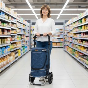 Jurhan Geantă de cumpărături pe roți EASY, 50L, albastru