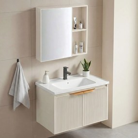 Set mobilier de baie cu lavoar Mario 60cm Beige