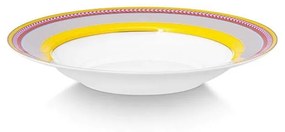 Farfurie din porțelan, Pip Studio, Stripes Yellow, 23.5cm, colecția Pip Chique