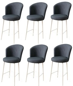 Set de scaune de bar Fora Anthracite and White, 6buc., 6 buc.