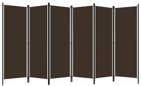 Separator pentru camera,6 panouri,300 cm,textil,Maro