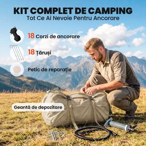 Outsunny Corturi Gonflabile Impermeabile pentru Glamping cu Orificiu pentru Sobă pentru 6-8 Persoane | Aosom Romania
