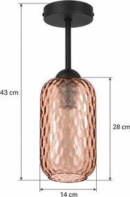 BRILAGI - Lustră aplicată LED R GLASS 1xE27/60W/230V Ø 14 cm negru/maro fumuriu