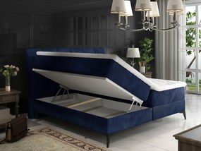 Pat matrimonial Boxspring 140 cm Alberto (bej) (cu saltele). 1027334