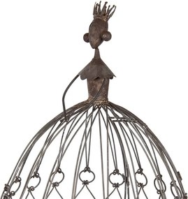 Suport pentru ghiveci, maro, din metal, aspect vintage, Princessea