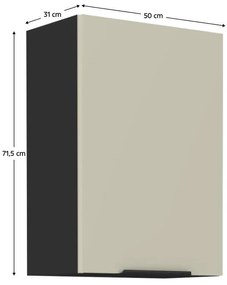 Dulap de bucătărie superior Arikona 50 G 72 1F (cașmir + negru). 1097055