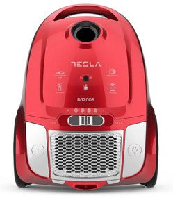 Aspirator cu sac Tesla BG200R, 800W, 2 L, Filtru lavabil HEPA, 76 dB, Rosu
