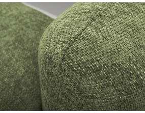 Colțar verde extensibil/cu spațiu de depozitare cu tapițerie din chenille (cu colț pe partea stângă/cu șezlong) Mele – Makamii