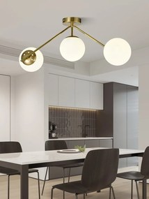 Lustra model N36377-3 – 3 x E27, abajururi elegante, finisaj auriu