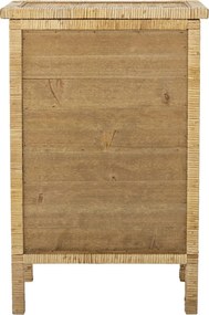 Comodă natur din lemn masiv și rattan, cu 2 sertare și ușă, „Lorris", 45 x 36 x 67 cm