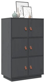 vidaXL Dulap înalt, gri, 67x40x108,5 cm, lemn masiv de pin